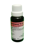 Bottle of Reckeweg R 22 homeopathic medicine on a white background