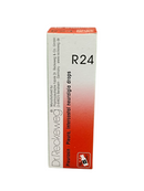 Box of Dr. Reckeweg R24 pleurisy and neuritis drops on a white background