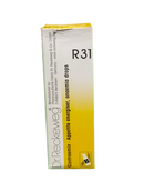 Box of Dr. Reckeweg R31 appetite energiser drops on a white background