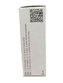 White box with a QR code and text on a white background
