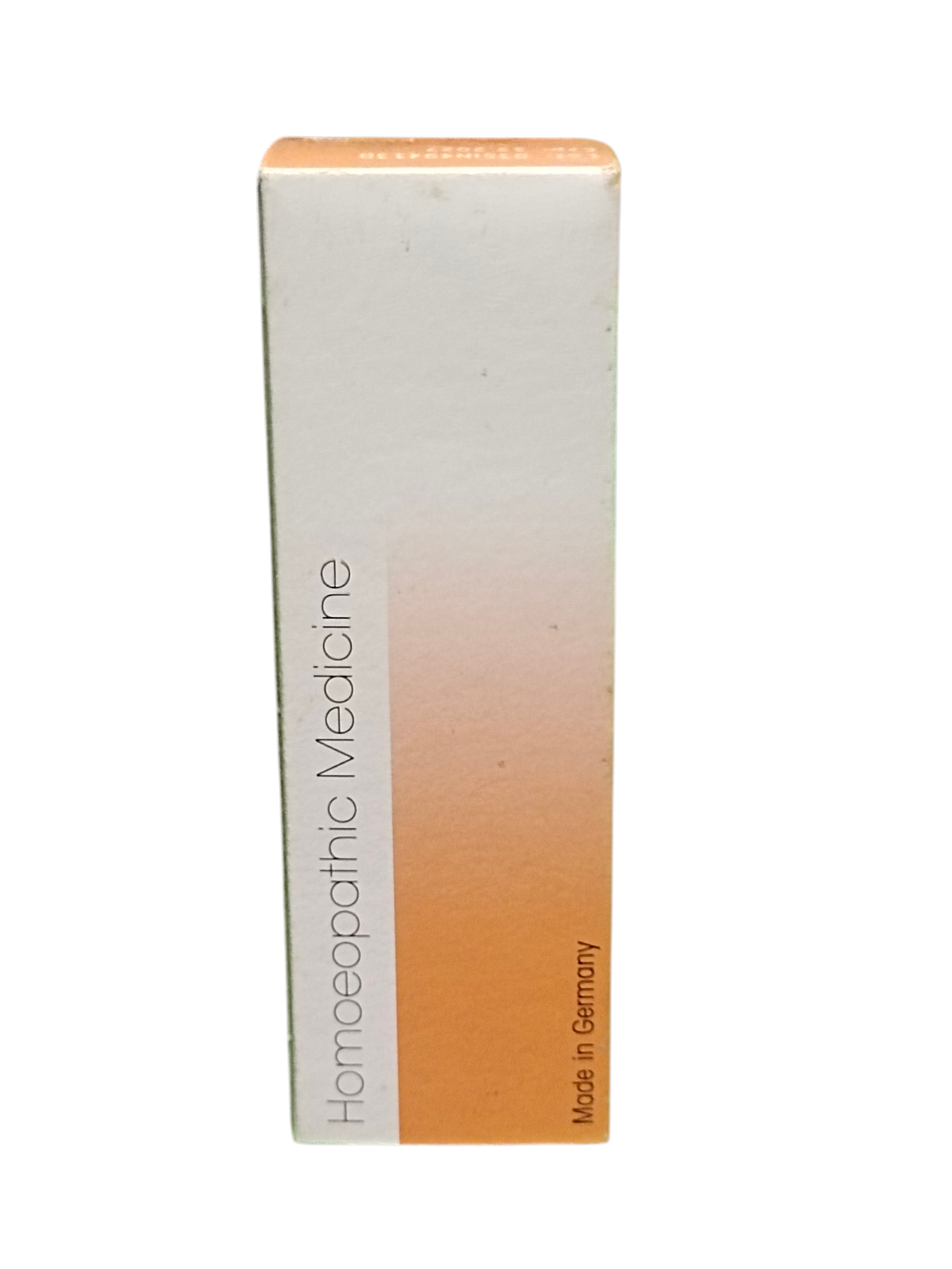 Box of homeopathic medicine with gradient design on a white background