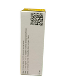 White box with yellow top containing a QR code on a white background