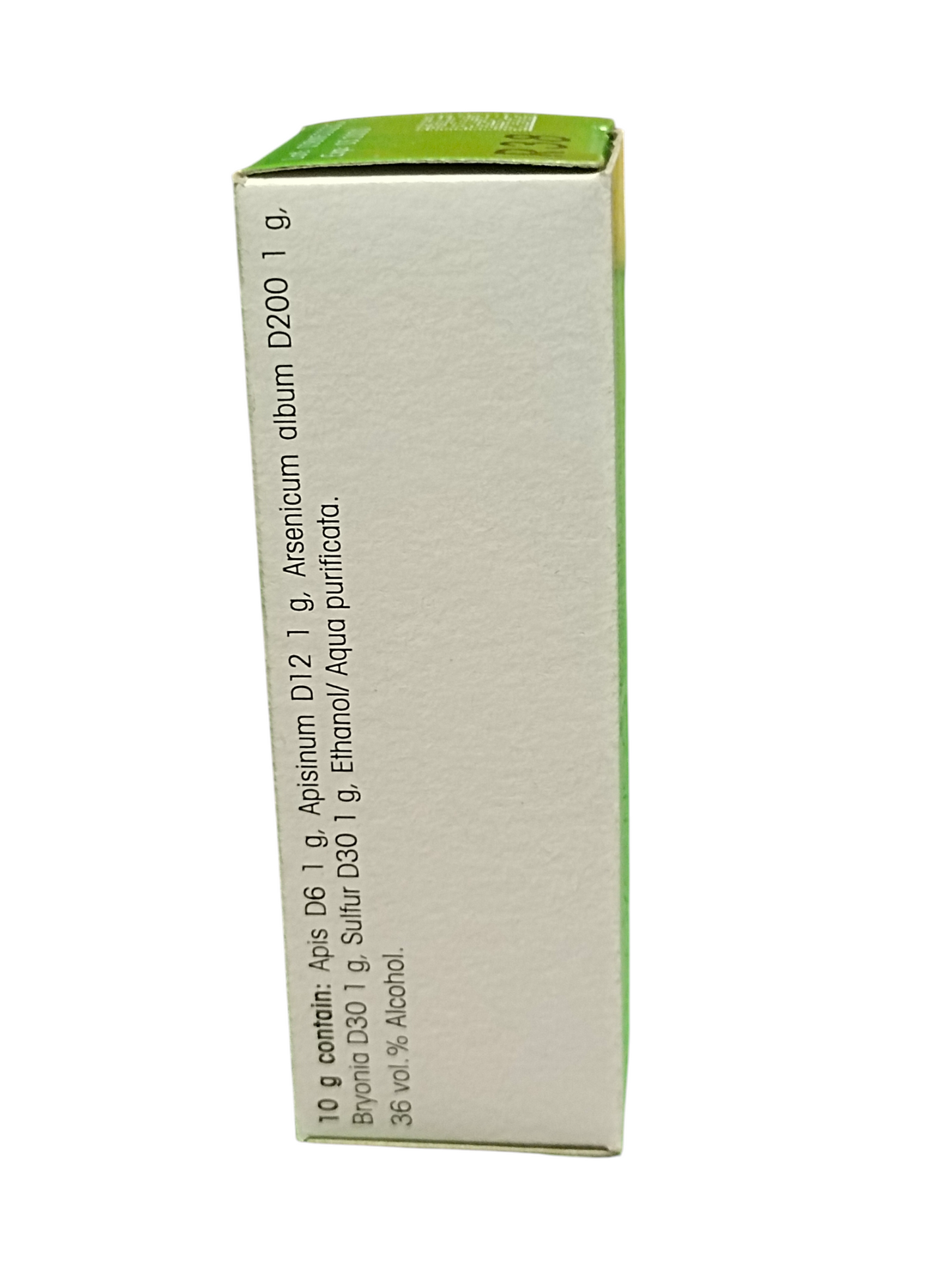 White box with green top on a white background