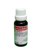 Bottle of Reckeweg R 40 homeopathic medicine on a white background