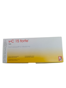 Box of v-C 15 forte homeopathic medicine on a white background