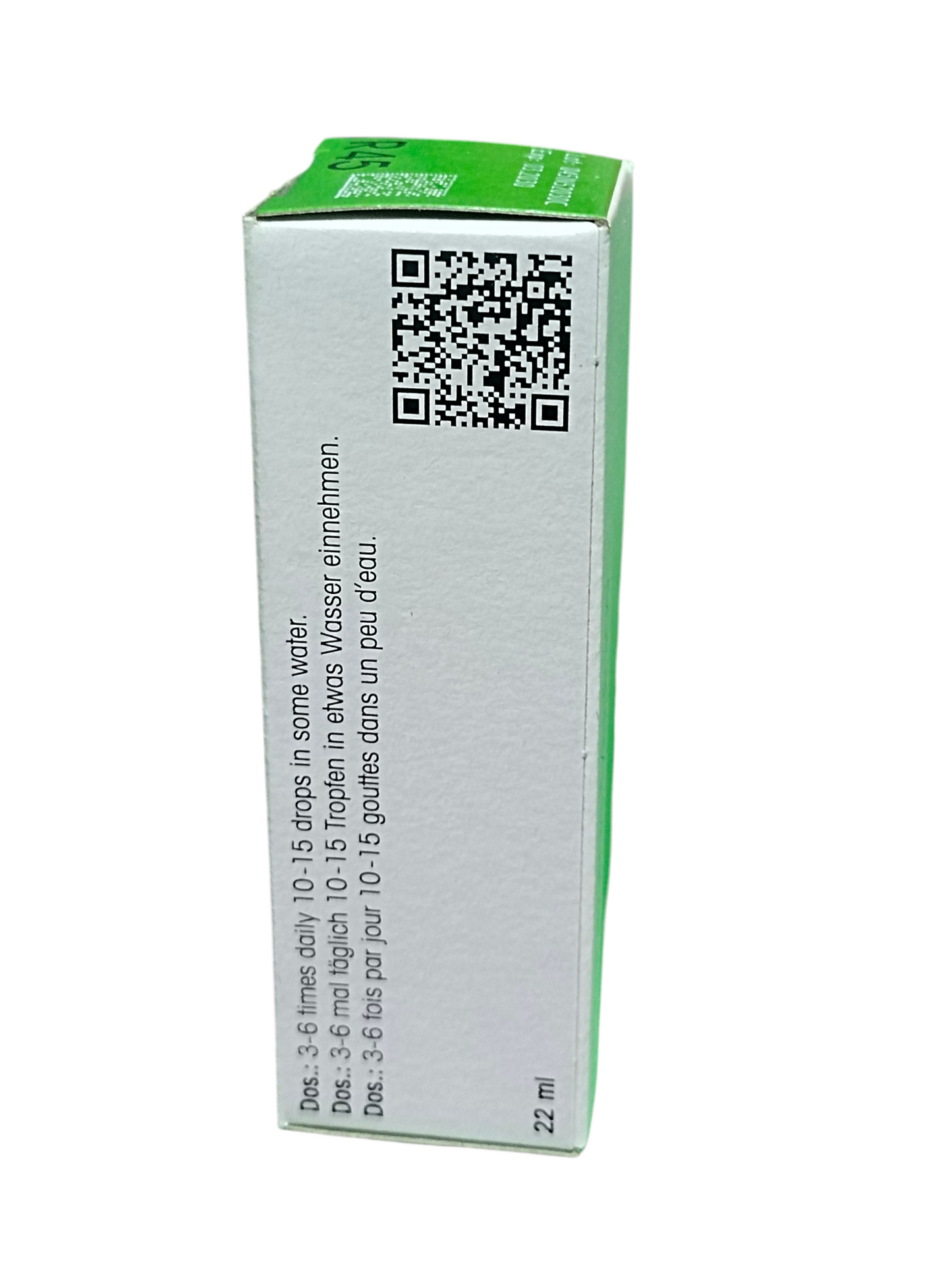 Green and white box with a QR code on a white background