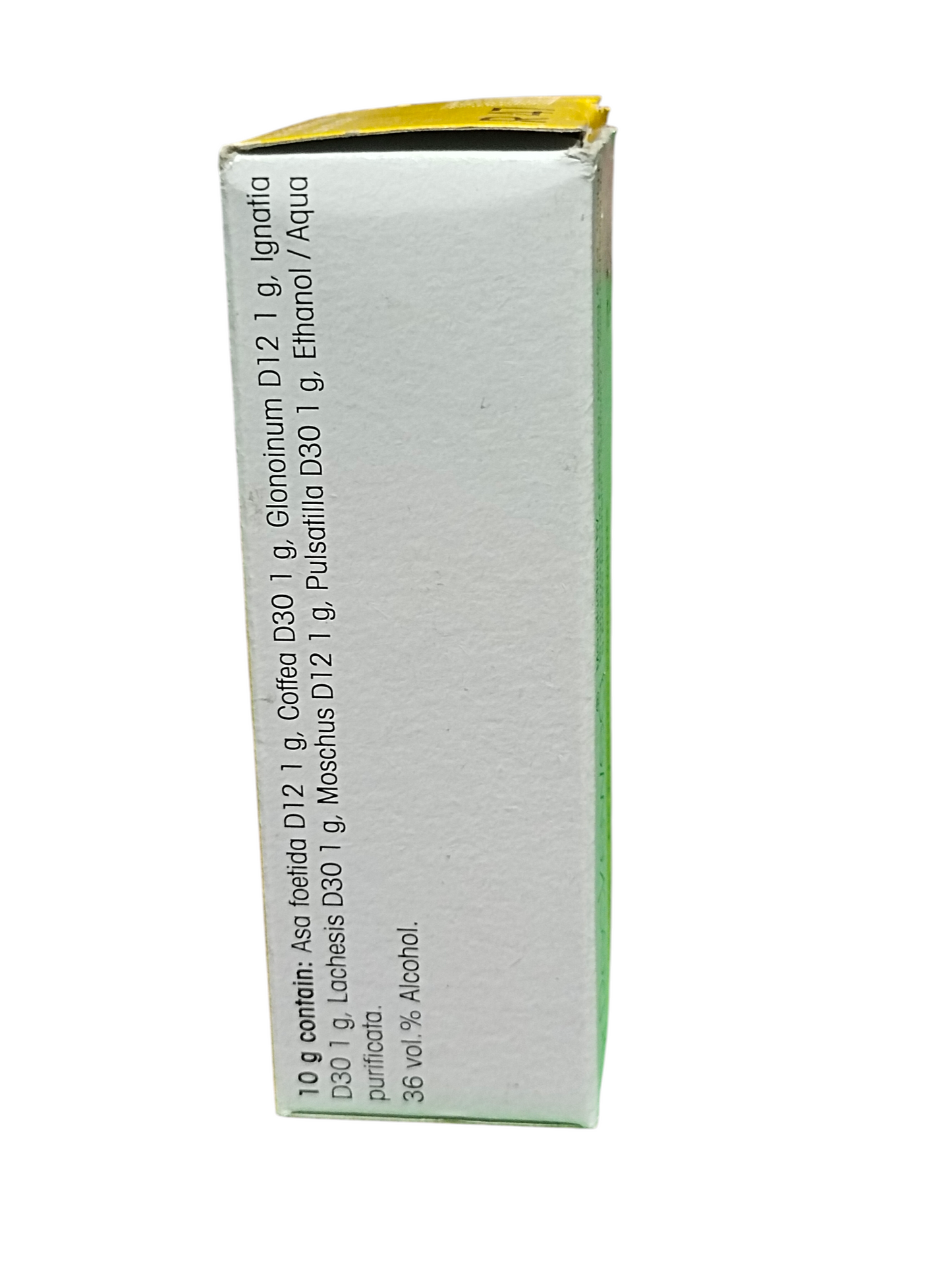 Medicinal bottle with a white label on a white background