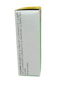 Medicinal bottle with a white label on a white background