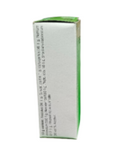 Small rectangular box with green top and white body on a white background