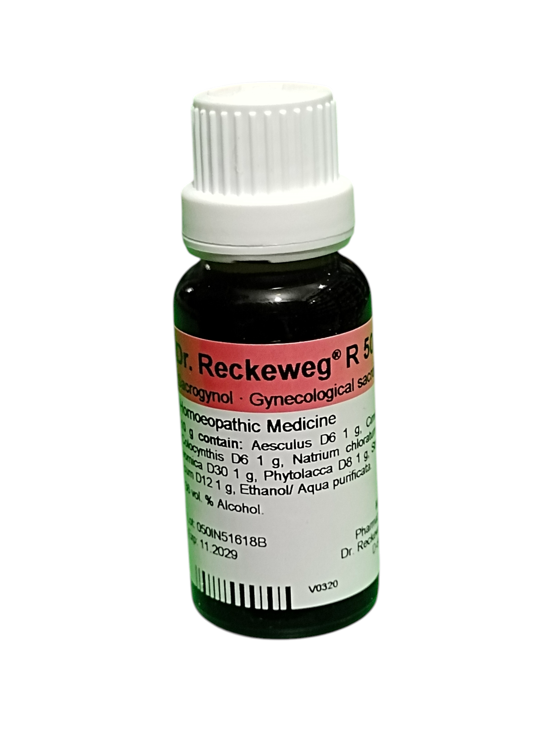Dr. Reckeweg R50 homeopathic medicine bottle on a white background