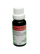 Dr. Reckeweg Drug bottle with a white cap and labeled 'R 51' on a white background