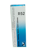 Box of Dr. Reckeweg R52 for travel sickness on a white background
