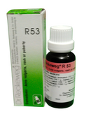 "Dr. Reckeweg R53 Comedomin Acne Vulgaris Homeopathic Drops 22ml for pimples, puberty acne, blackheads, and skin rash treatment."