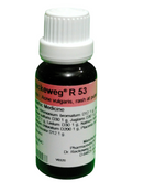 Bottle of Dr. Rockweg R 53 homeopathic medicine on a white background