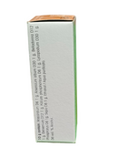 White box with green stripe containing medical or pharmaceutical ingredients on a white background