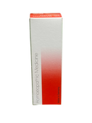 Homeopathic medicine box with red and white design on a white background