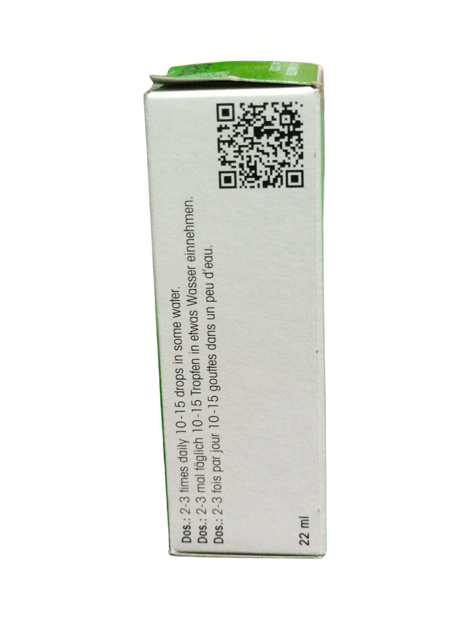 Box with a QR code and text on a white background