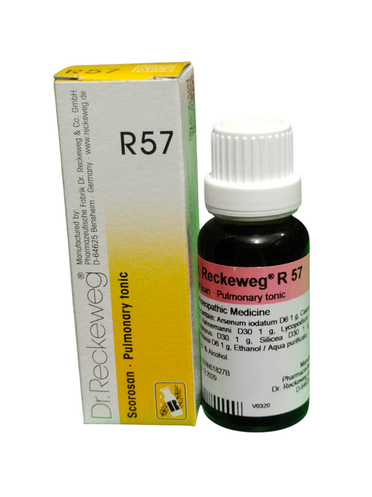 Dr. Reckeweg R57 Scorosan Pulmonary Tonic 22ml homeopathic drops for lung and respiratory support