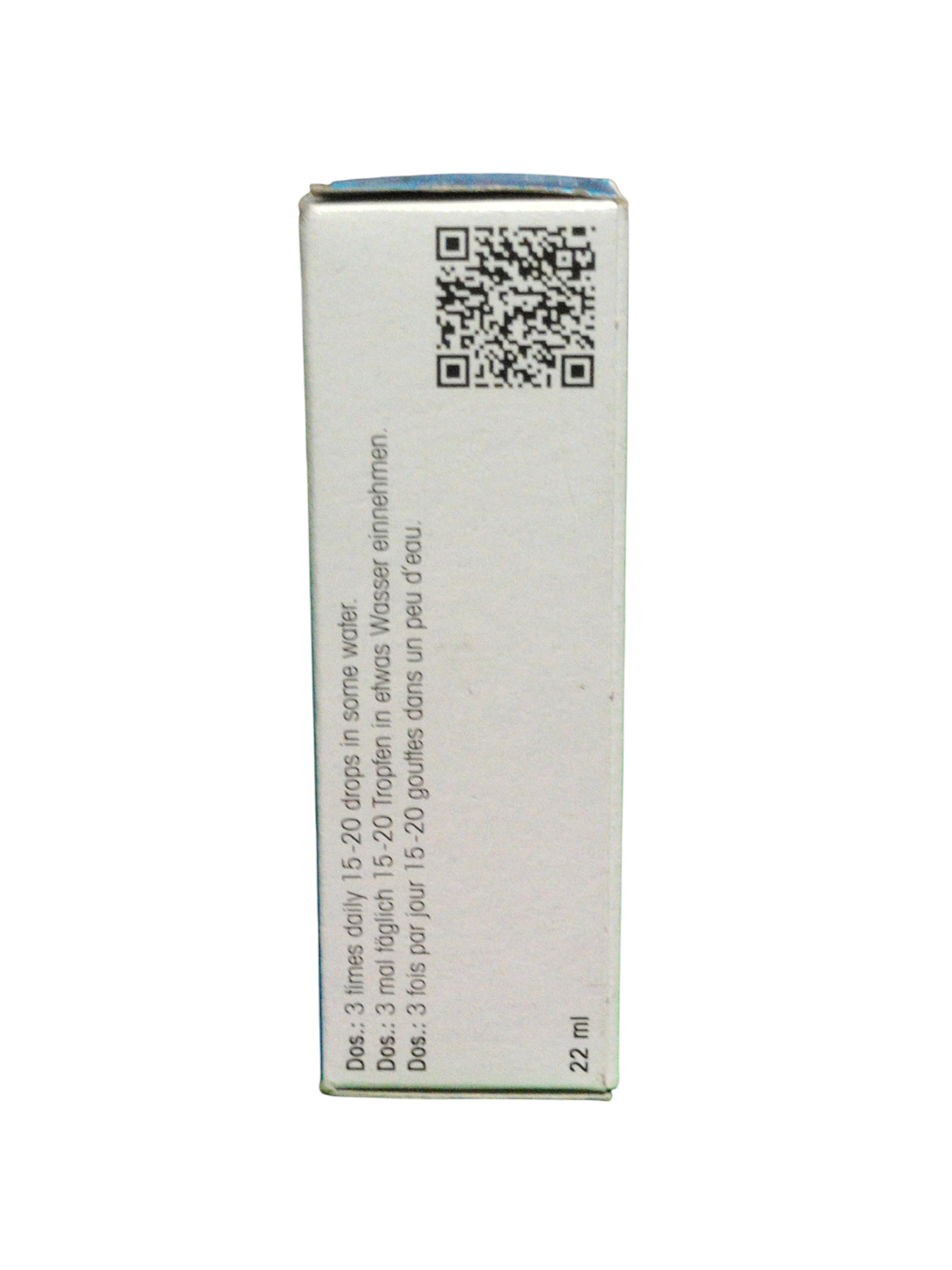 Medication box with QR code on a white background