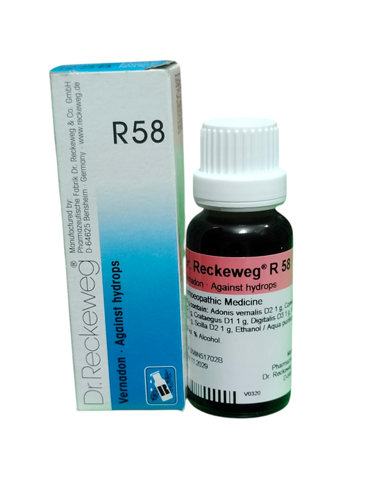 Dr. Reckeweg R58 Vernadon Against Hydrops Homeopathic Drops 22ml for fluid retention and edema relief
