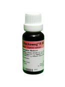 Bottle of Reckeweg R 58 homeopathic medicine on a white background