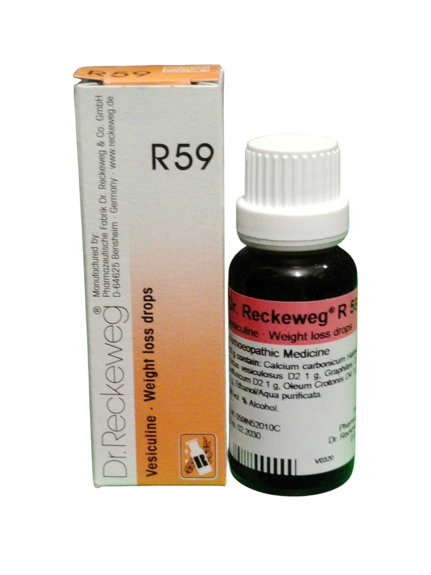 Dr. Reckeweg R59 Vesiculine Weight Loss Homeopathic Drops 22ml for fat metabolism and natural weight management