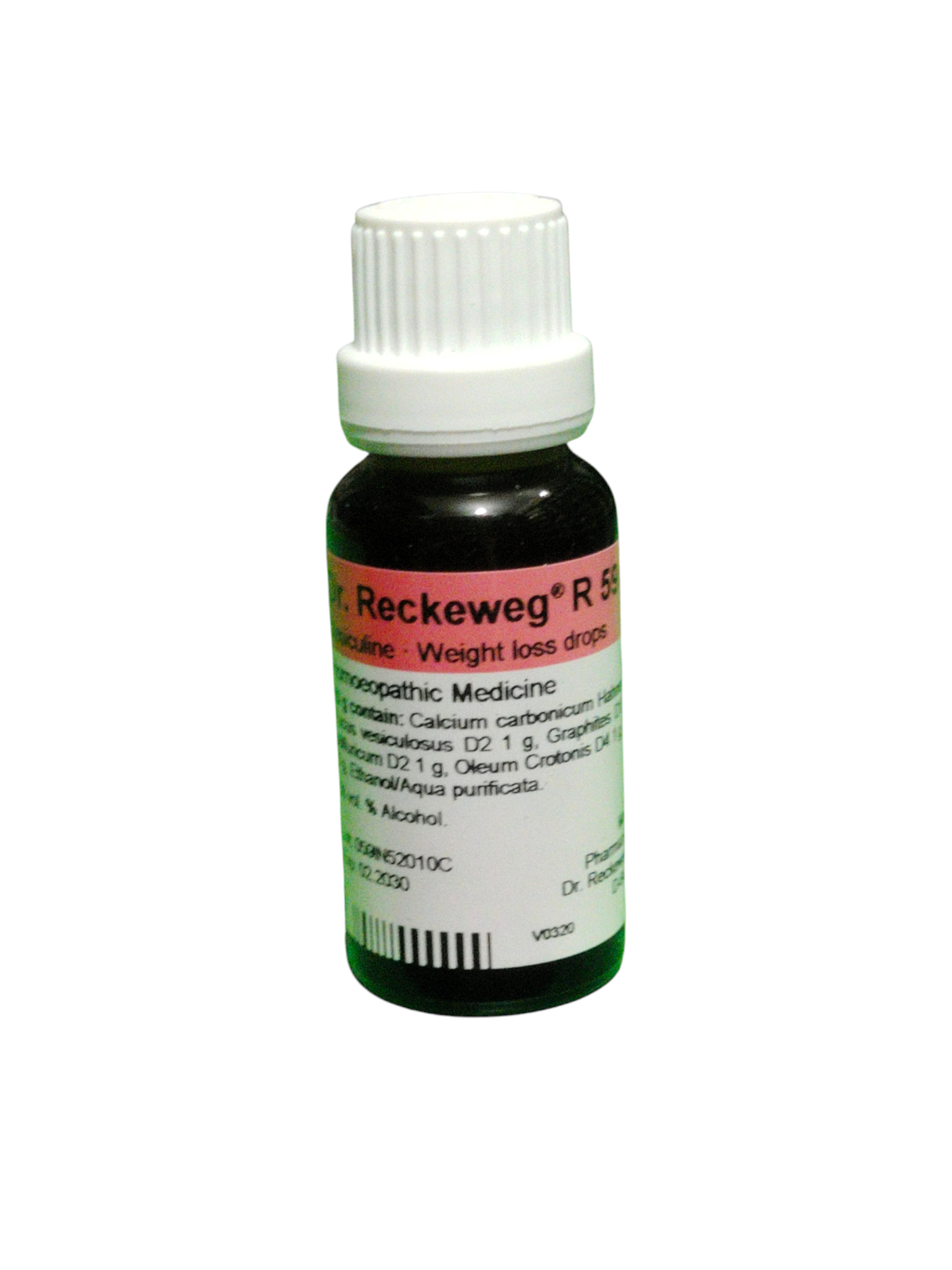 Bottle of Reckeweg R59 on a white background