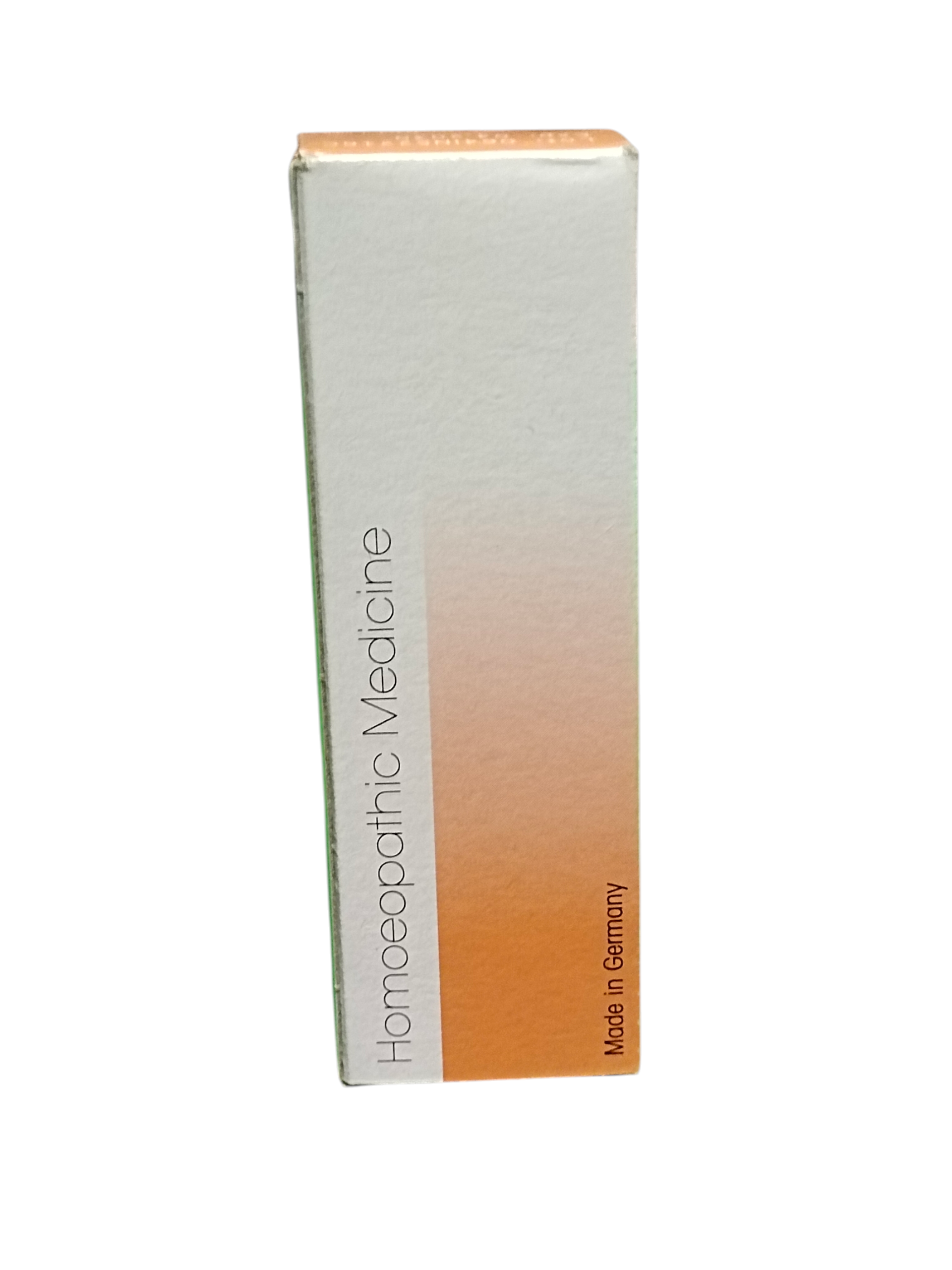 Box of homeopathic medicine with gradient design on a white background