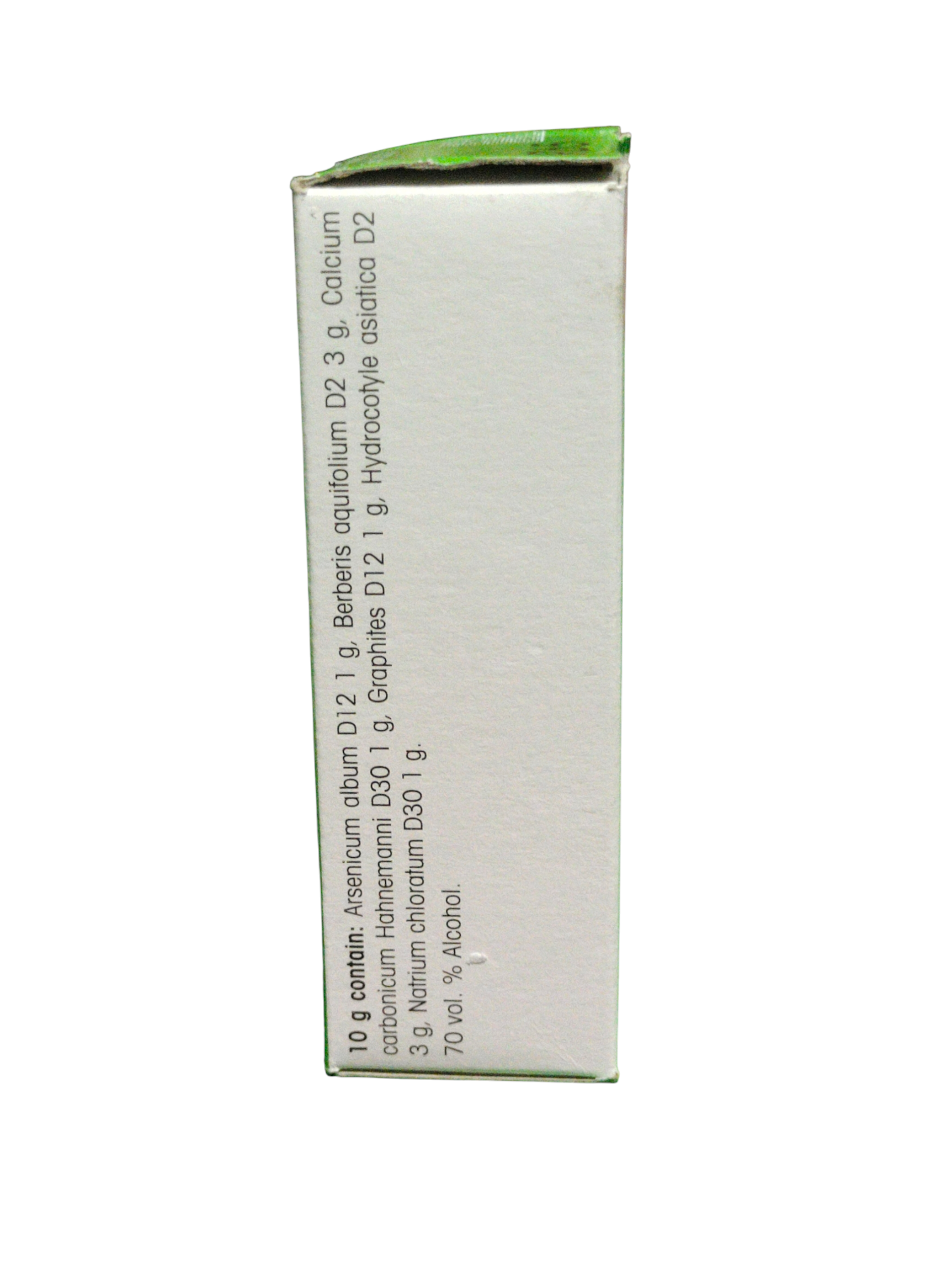 White box with green top on a white background