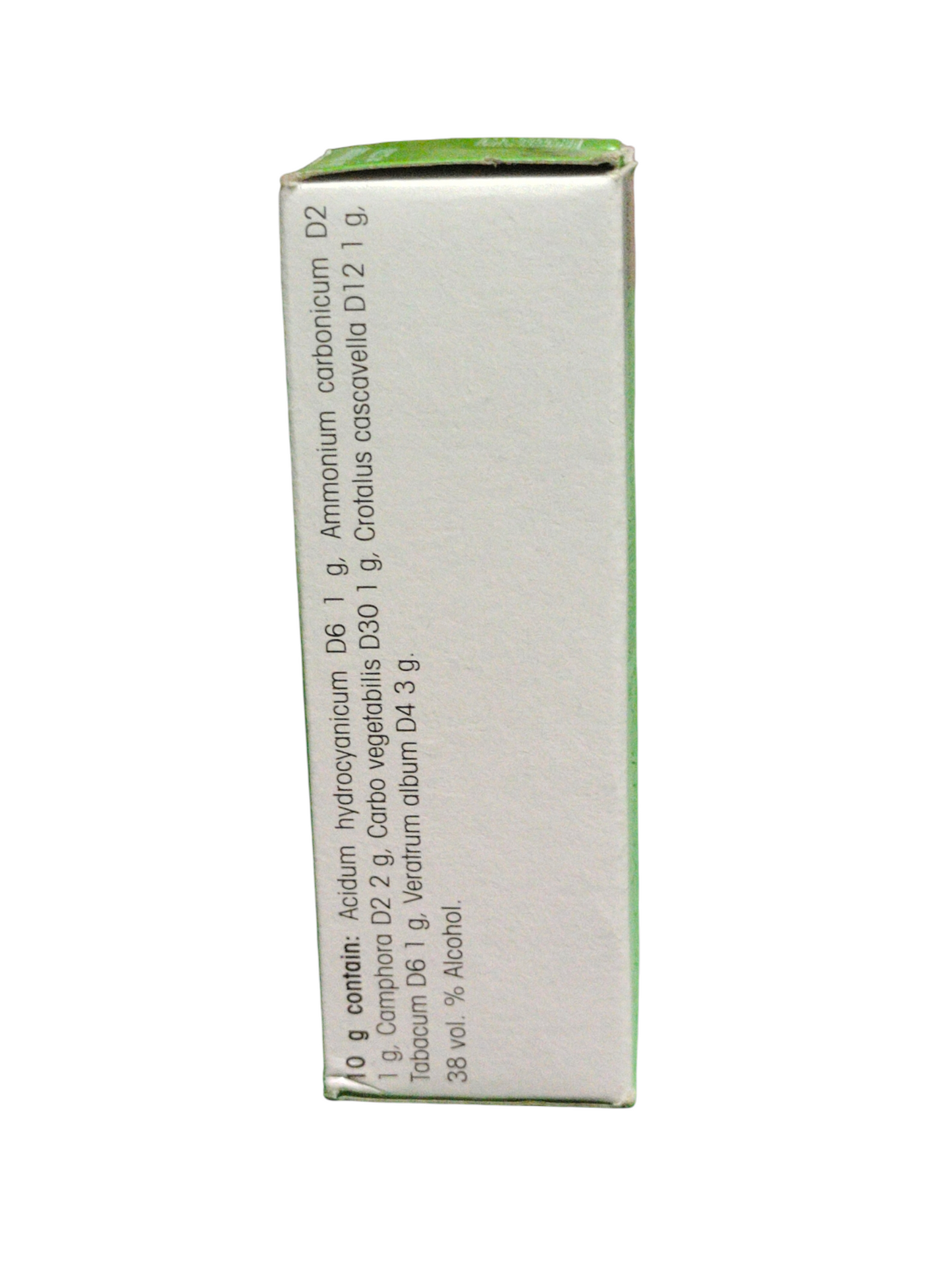 Medicinal box with green top on a white background