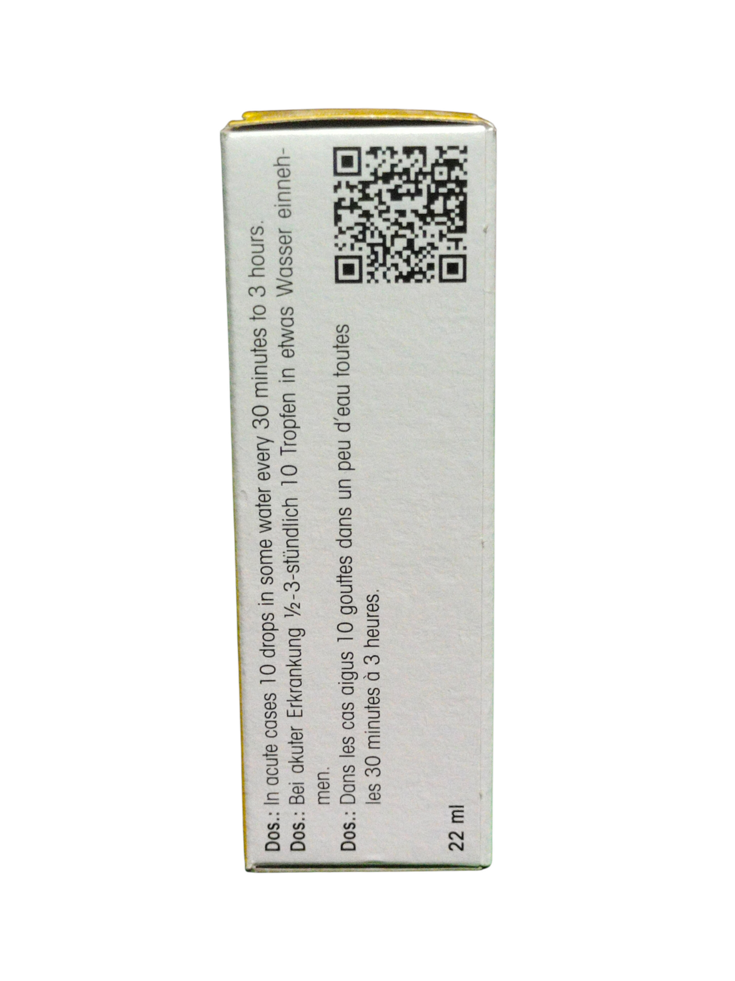 Small white box with a QR code on a white background