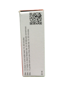 White box with a QR code and text on a white background