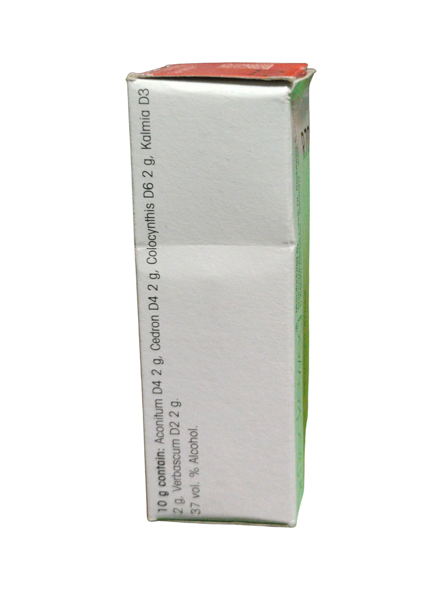 Close-up of a white box with text on a white background