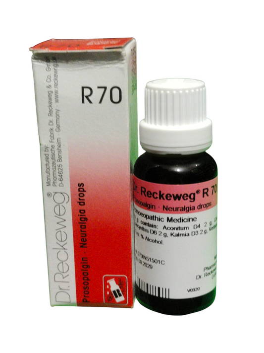 "Dr. Reckeweg R70 Prosopalgin Neuralgia Drops 22ml – Homeopathic medicine for neuralgia, facial nerve pain, and nerve irritation relief."