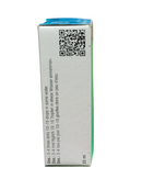 Medication box with QR code and text on a white background