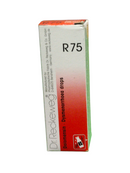 Box of Dr. Reckeweg R75 dry menopause drops on a white background