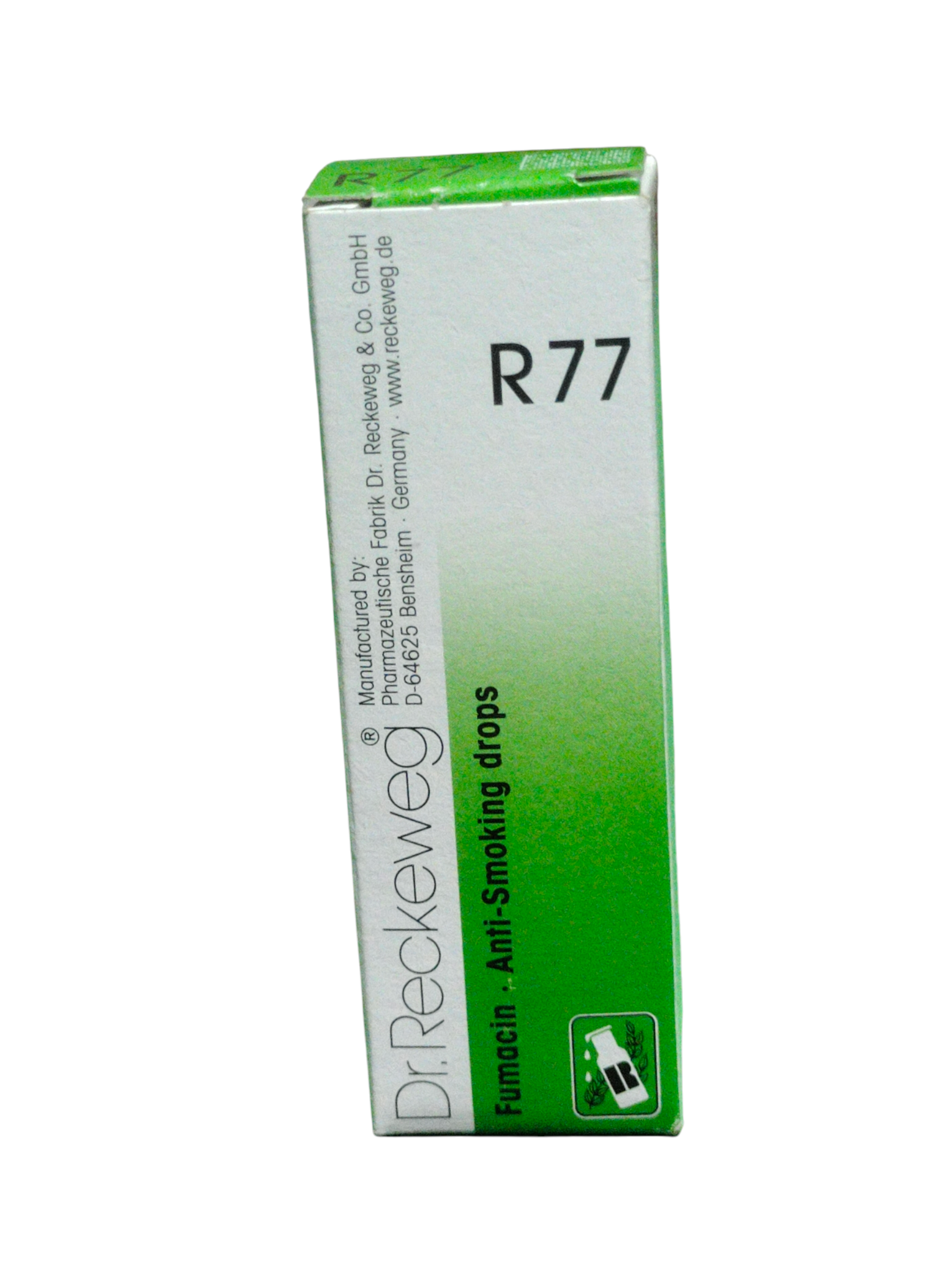 Box of Dr. Reckeweg R77 Anti Smoking Drops on a white background