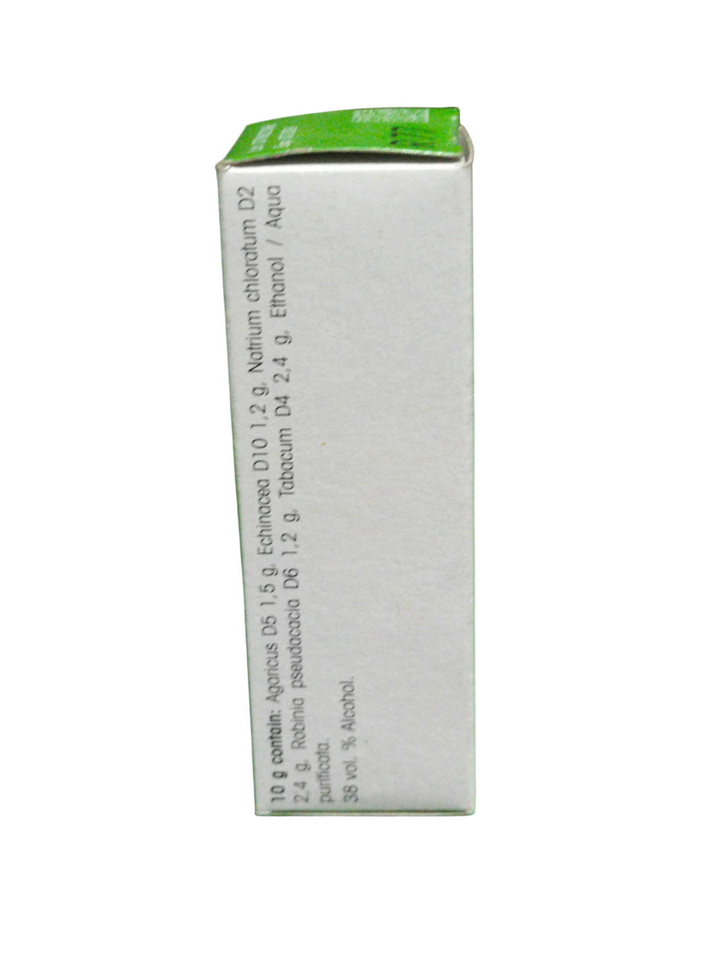 White box with green top on a white background