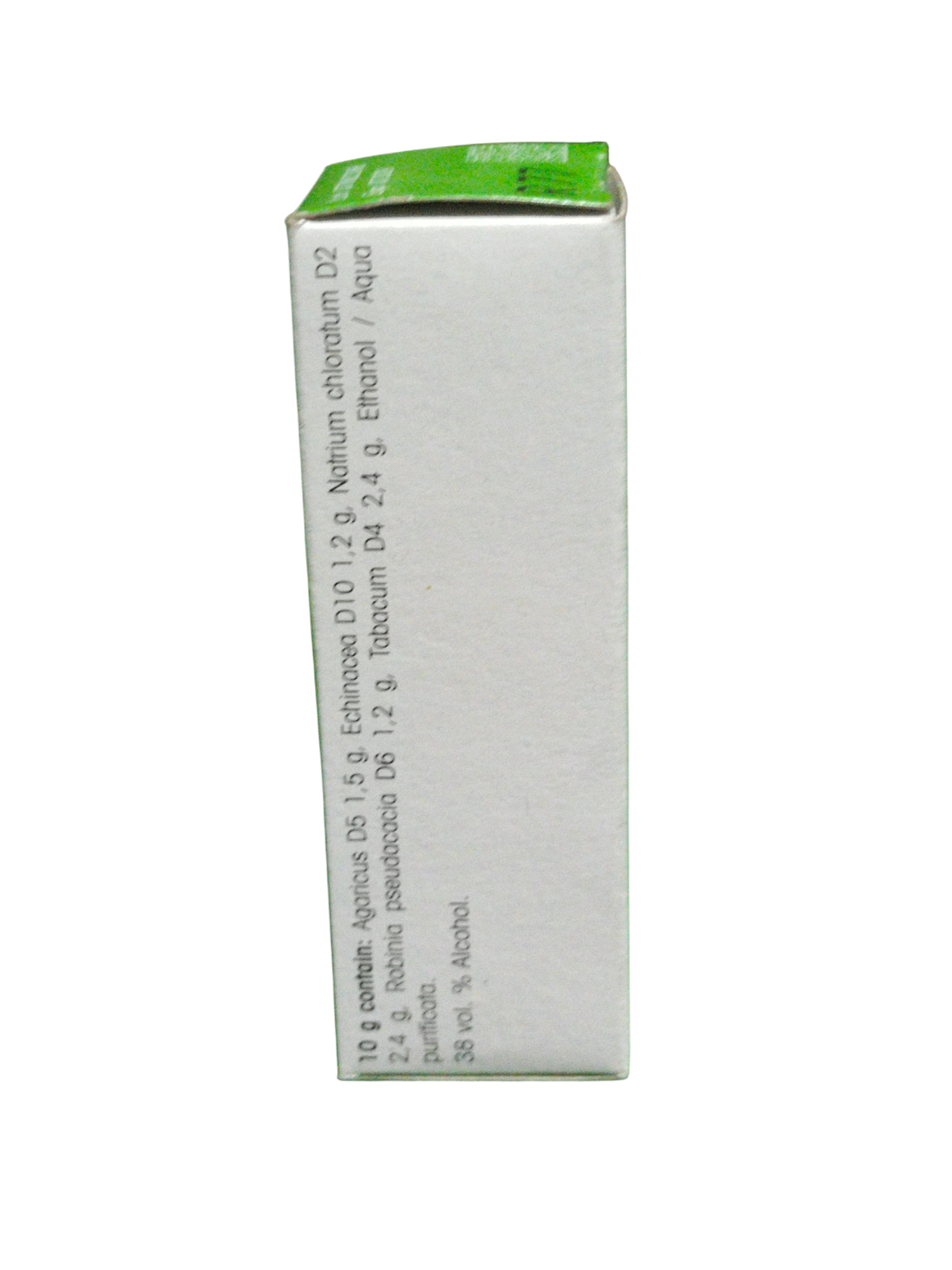 White box with green top on a white background
