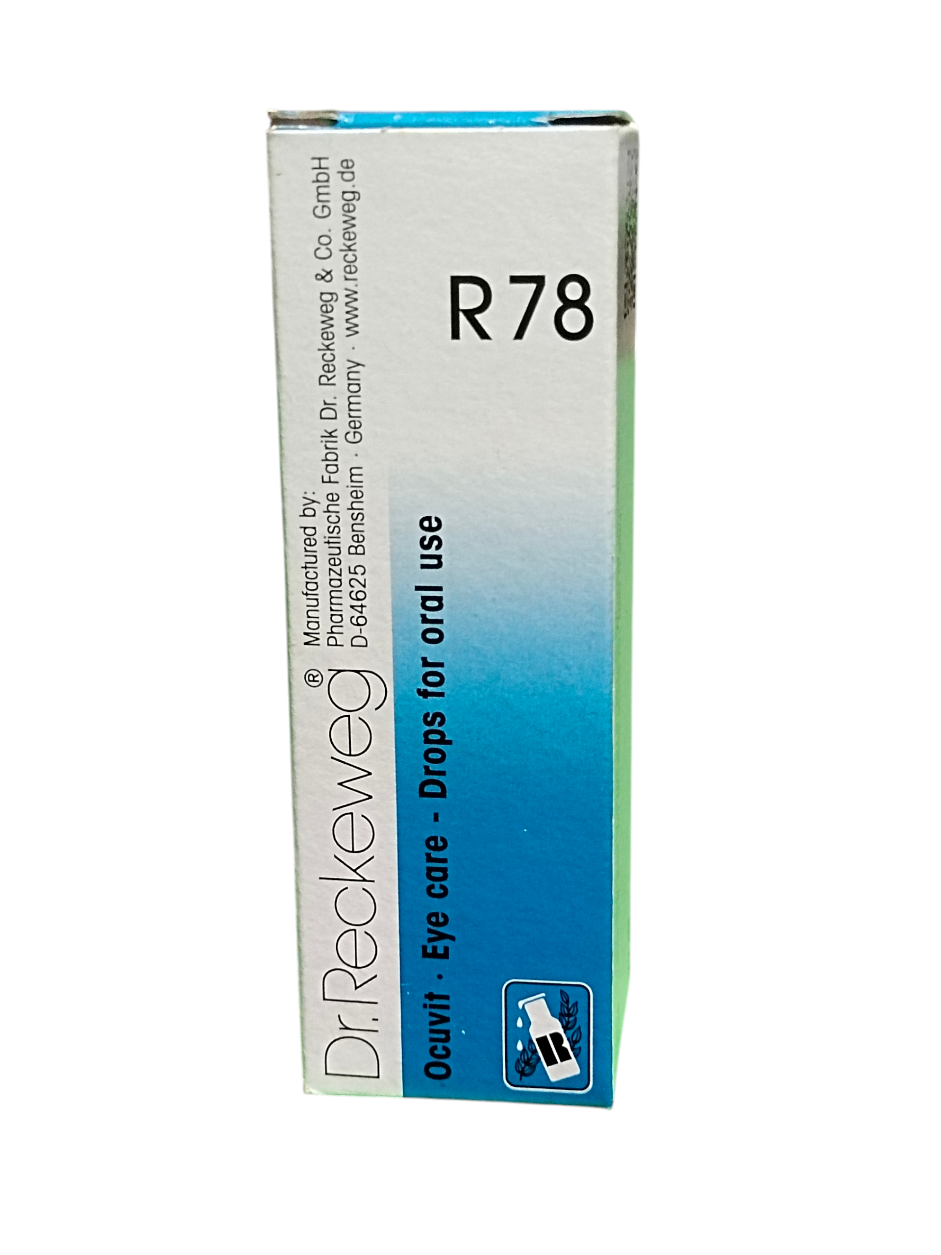 Dr. Reckeweg R78 eye care drops packaging on a white background