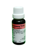 Bottle of R 81 medicinal preparation with a white cap on a white background