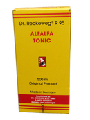 Yellow box of Dr. Reckeweg R 95 Alfalfa Tonic with red accents on a white background