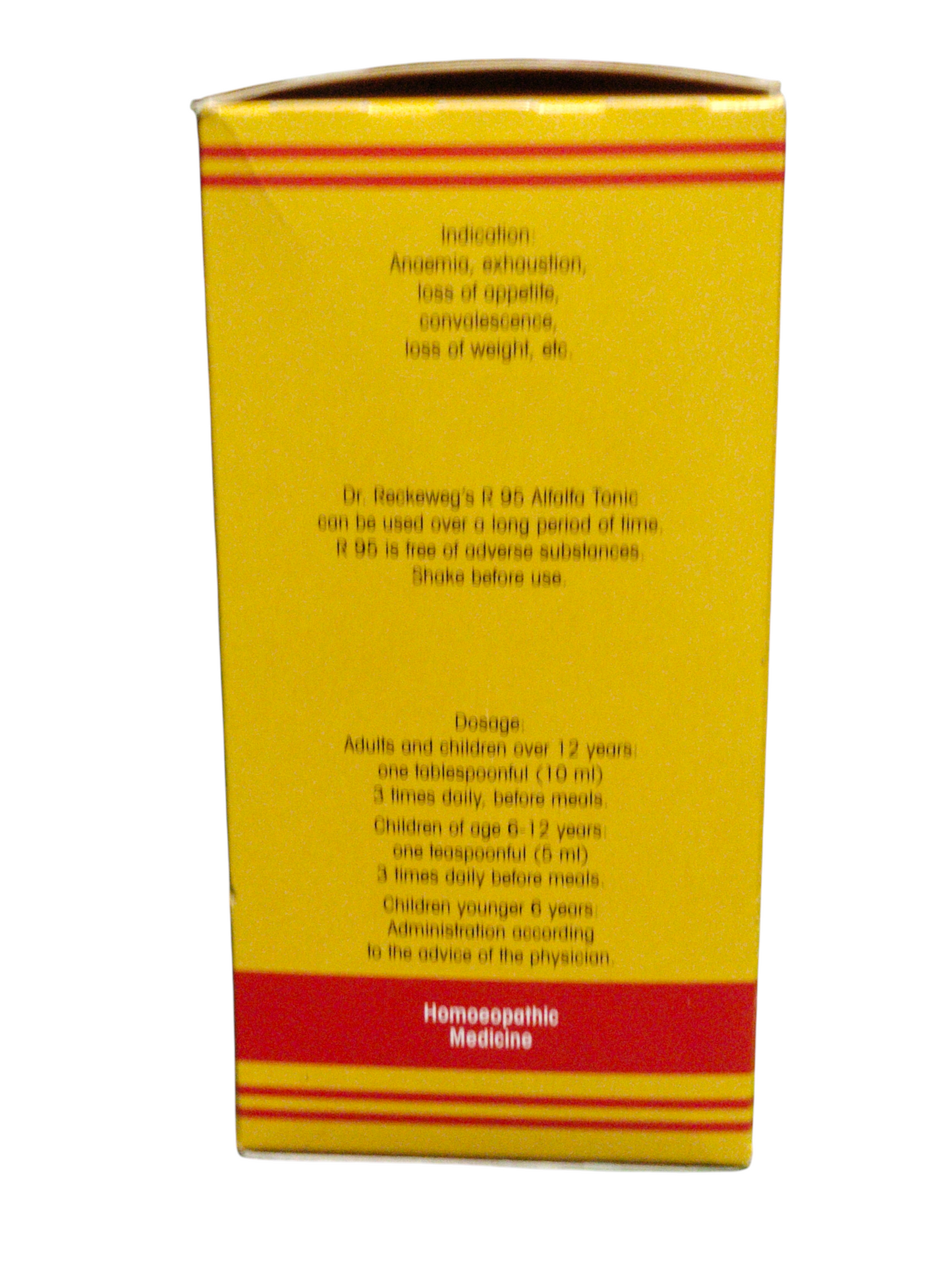 Yellow box with red stripes containing text on a white background