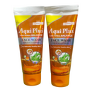 Two tubes of Aqui Plus Face Wash on a white background