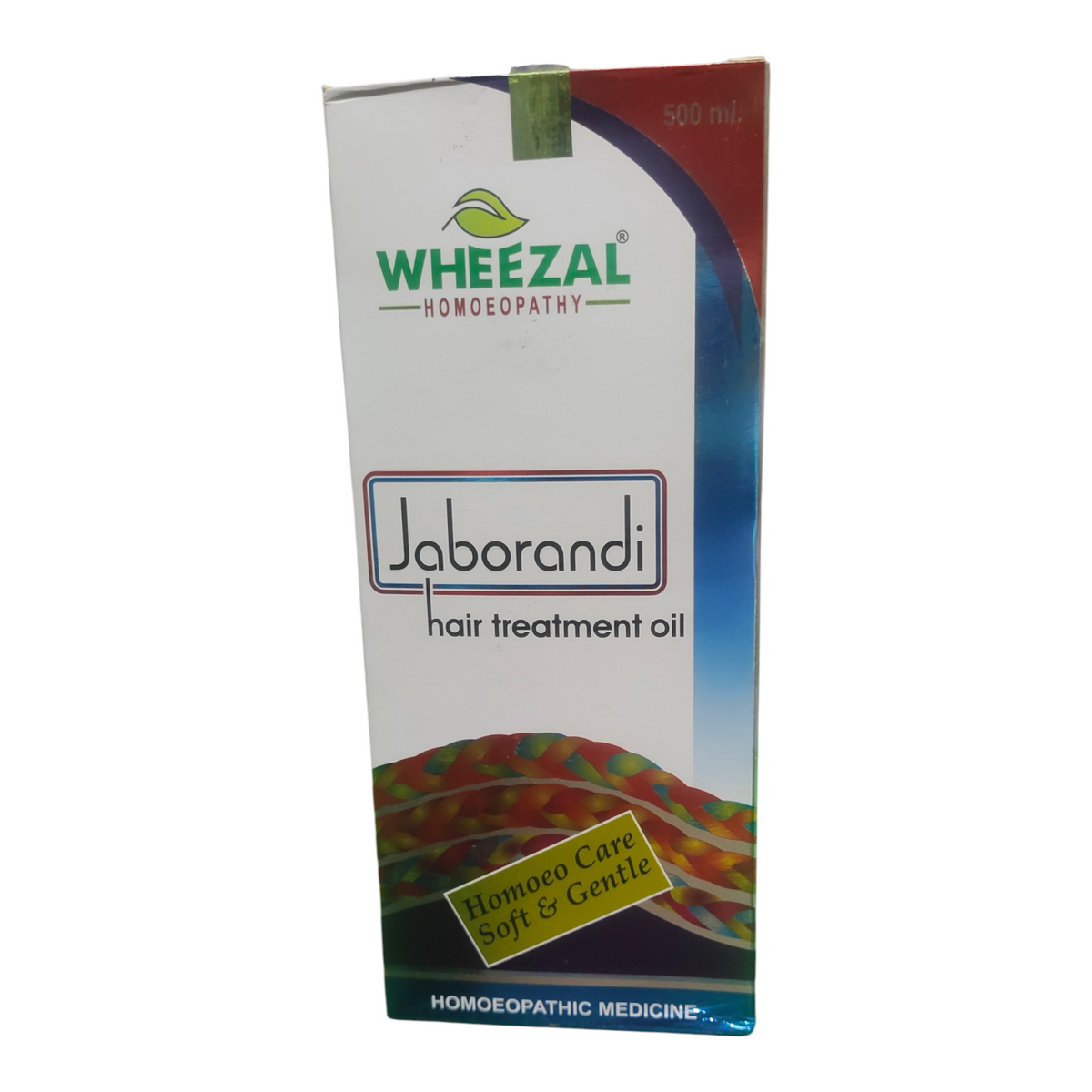Wheezal Jaborandi hair treatment oil packaging on a white background