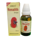 Krig's Renalith Drops packaging and bottle on a white background