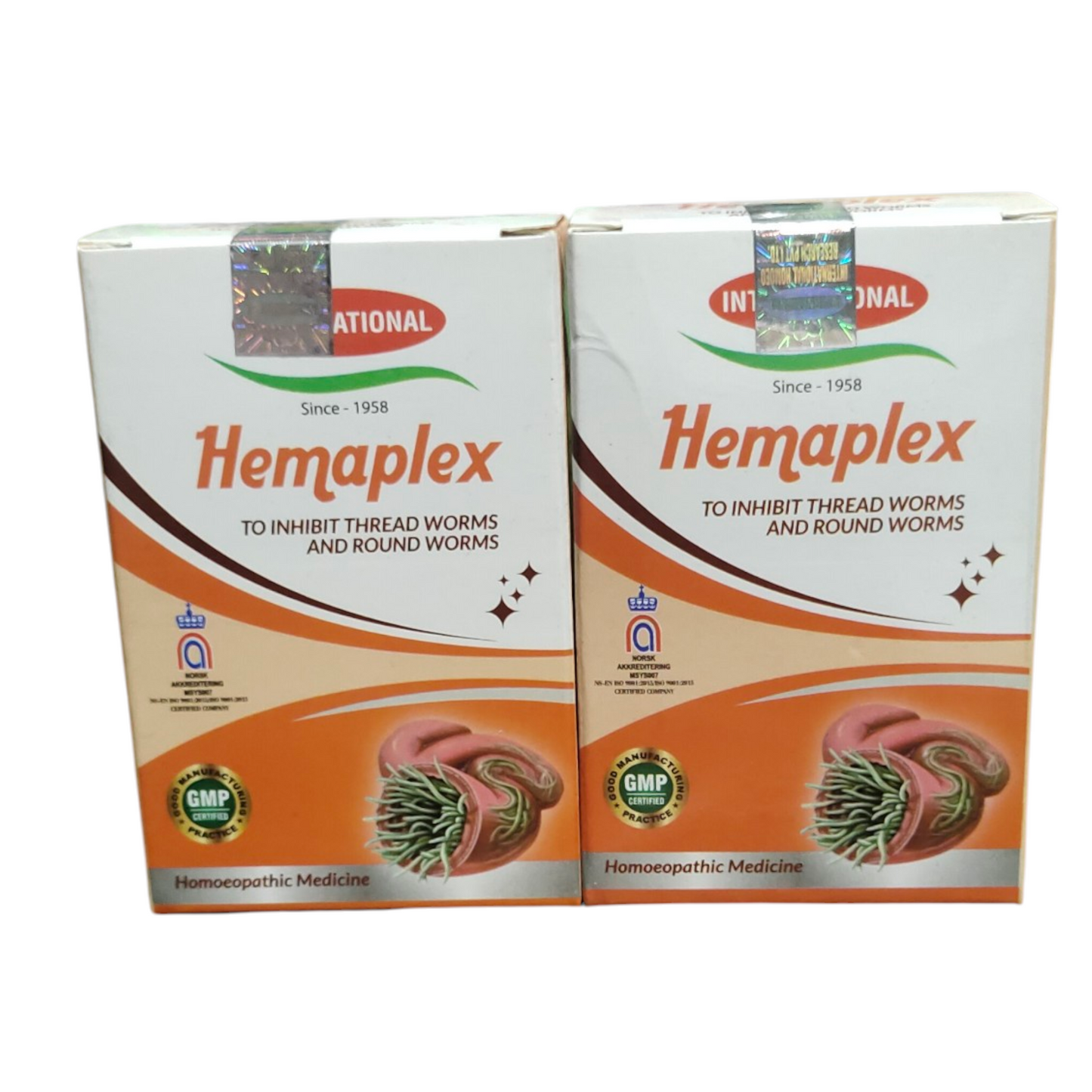 Two boxes of Hemaplex on a white background