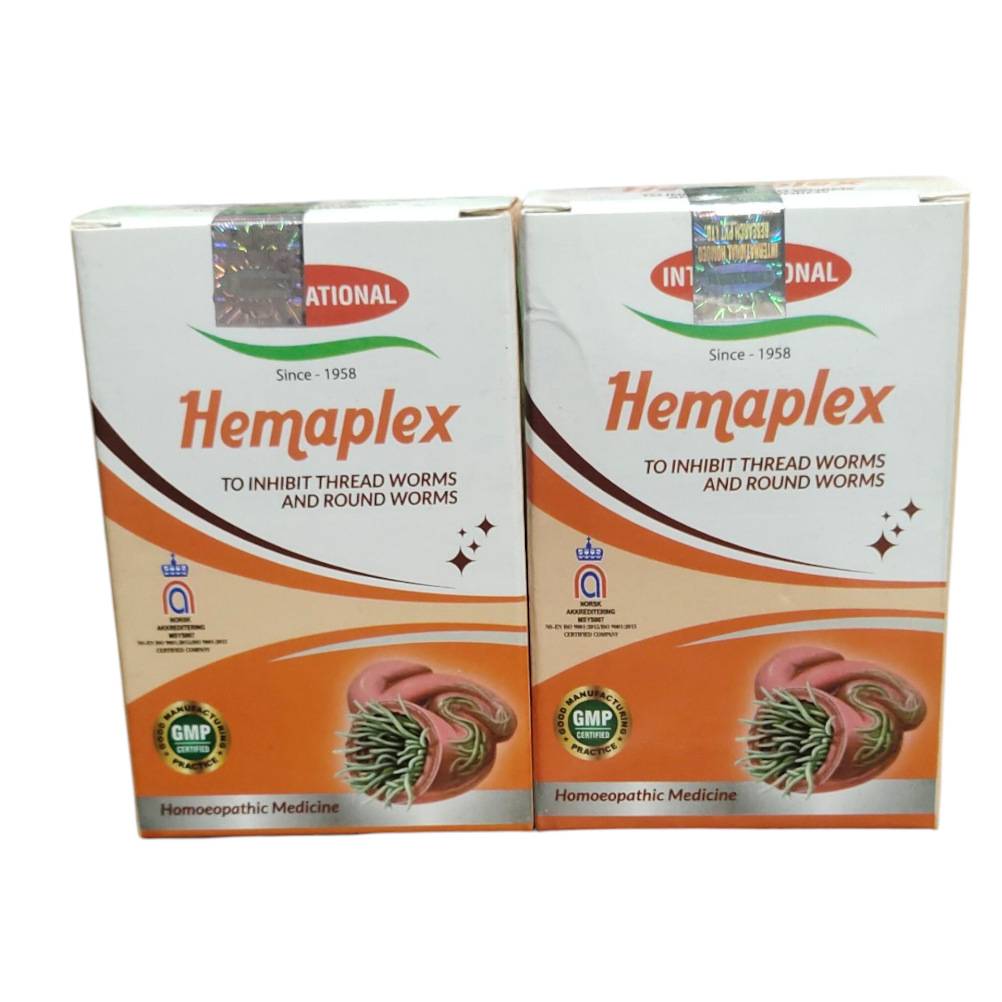 Two boxes of Hemaplex on a white background