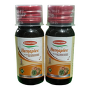 Two bottles of Hemaplex International on a white background