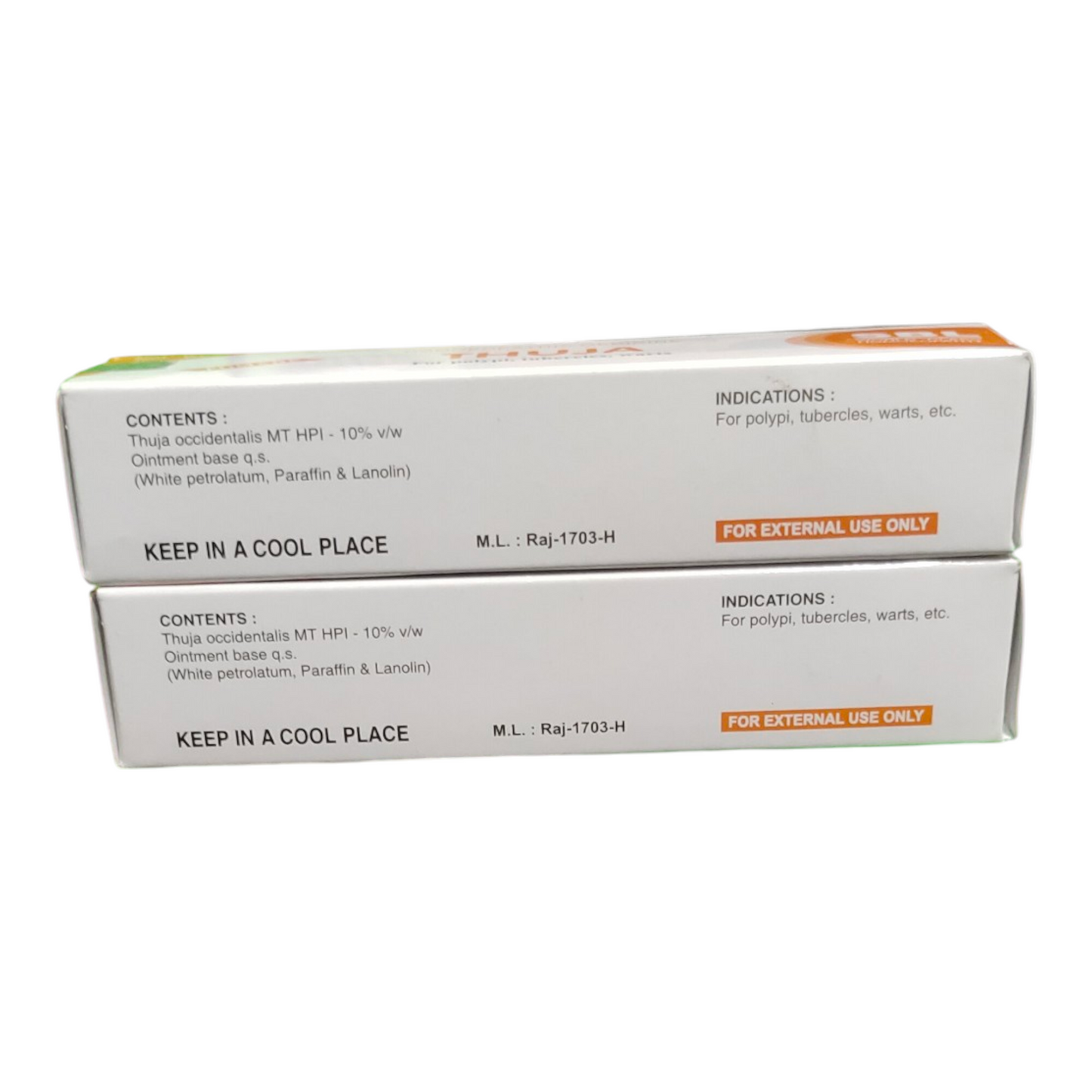 Two medical boxes with text on a white background